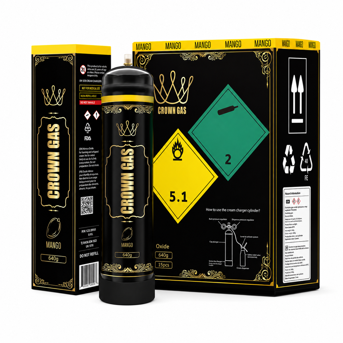 CROWN GAS 640G NO2 TANK (6CT BOX)