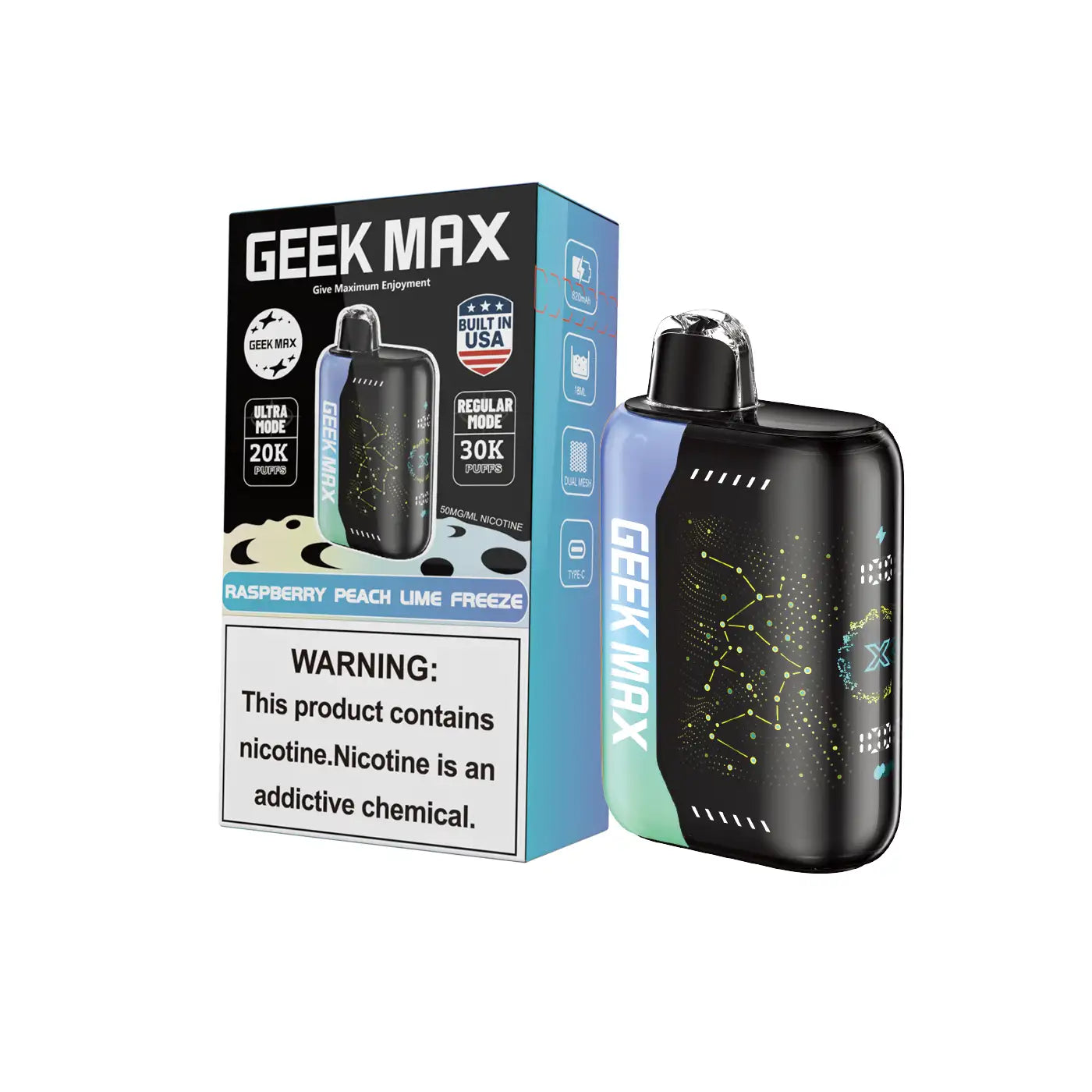 GEEK MAX 30K PUFFS 5% DISPOSABLE VAPE (5CT DISPLAY)