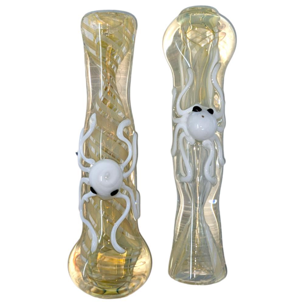 3" SILVER FRIT DICRO ART DONUT MOUTH CHILLUM PACK OF 2 (RKP281)