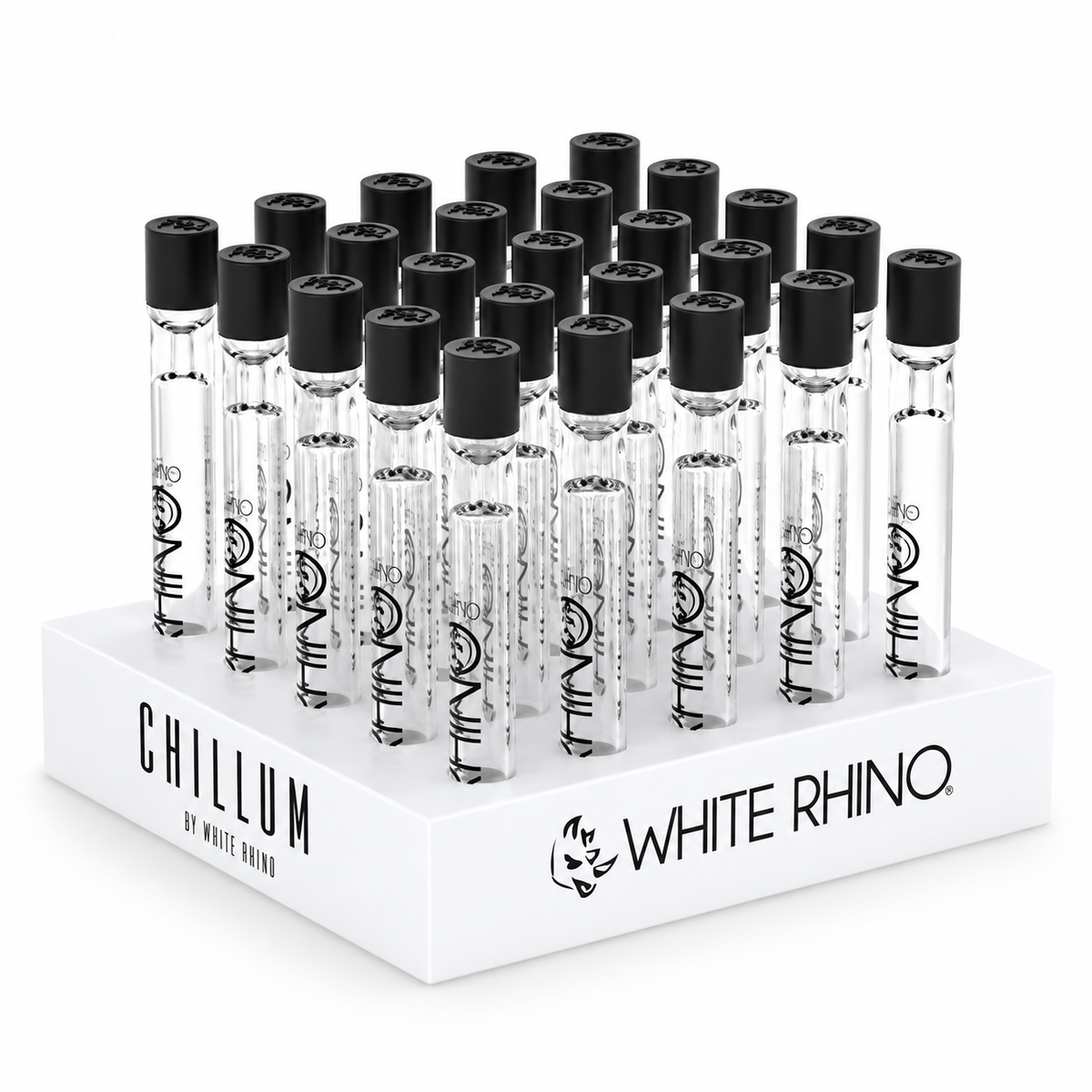 WHITE RHINO CHILLUM WITH SILICONE CAP (25CT DISPLAY)