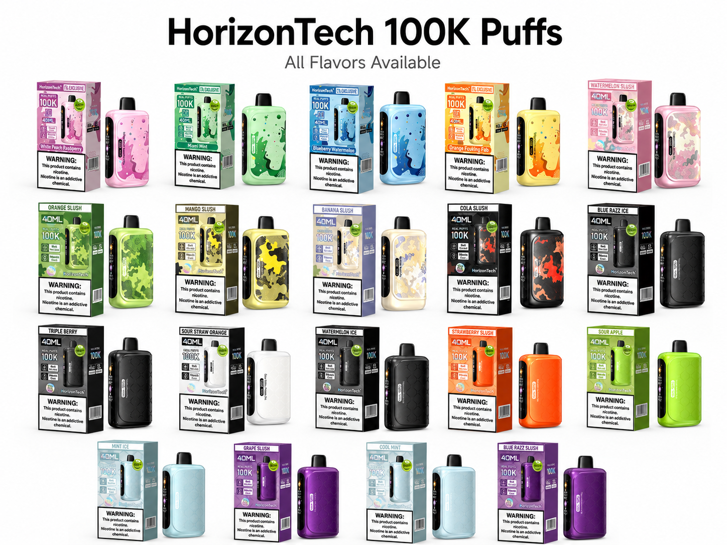 HORIZONTECH 100K PUFFS 5% DISPOSABLE (5CT DISPLAY)