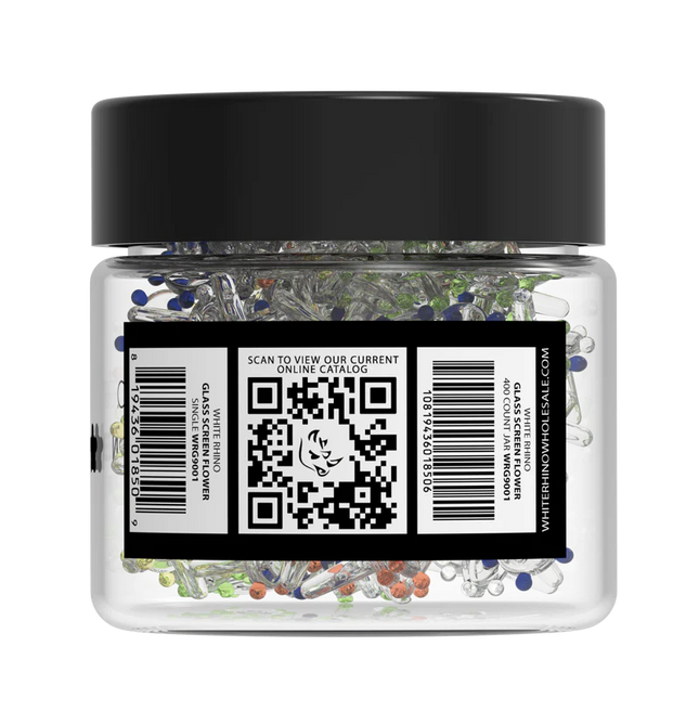 WHITE RHINO GLASS SCREEN FLOWER STYLE