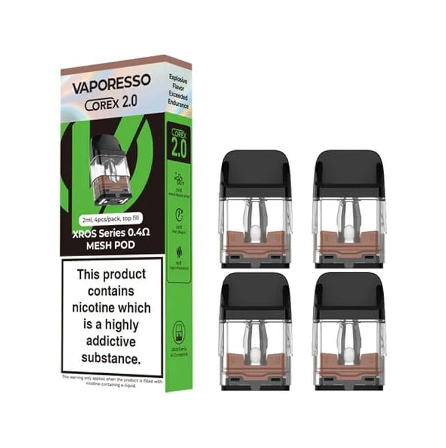 VAPORESO COREX 2.0 XROS SERIES 0.4 OHM MESH POD 3ML (4PC/PACK)