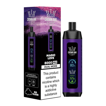 AL FAKHER CROWN BAR 8000 PRO DUAL MODE DISPOSABLE (10CT DISPLAY)
