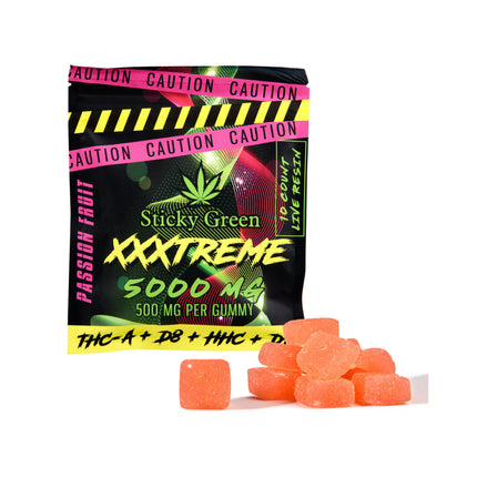 STICKY GREEN XXXTREME LIVE RESIN BLEND (THC-A + D8 + HHC + D11) GUMMY 500MG/PC 10PC/BAG