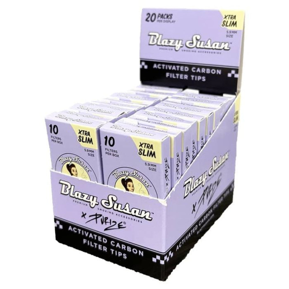 BLAZY SUSAN CONES | PURPLE PURIZE X BLAZY 5.9MM CARBON FILTER TIPS 20CT BAG