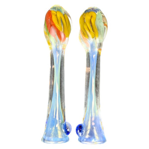 4" GOLD FUMED LONG TOWER COLORFUL CONCOTION CHILLUM (RKD18) PACK OF 2