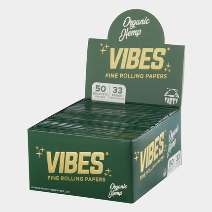 VIBES 1 1/4 ROLLING PAPERS 50 PER BOOKLET ORGANIC HEMP 810055132225