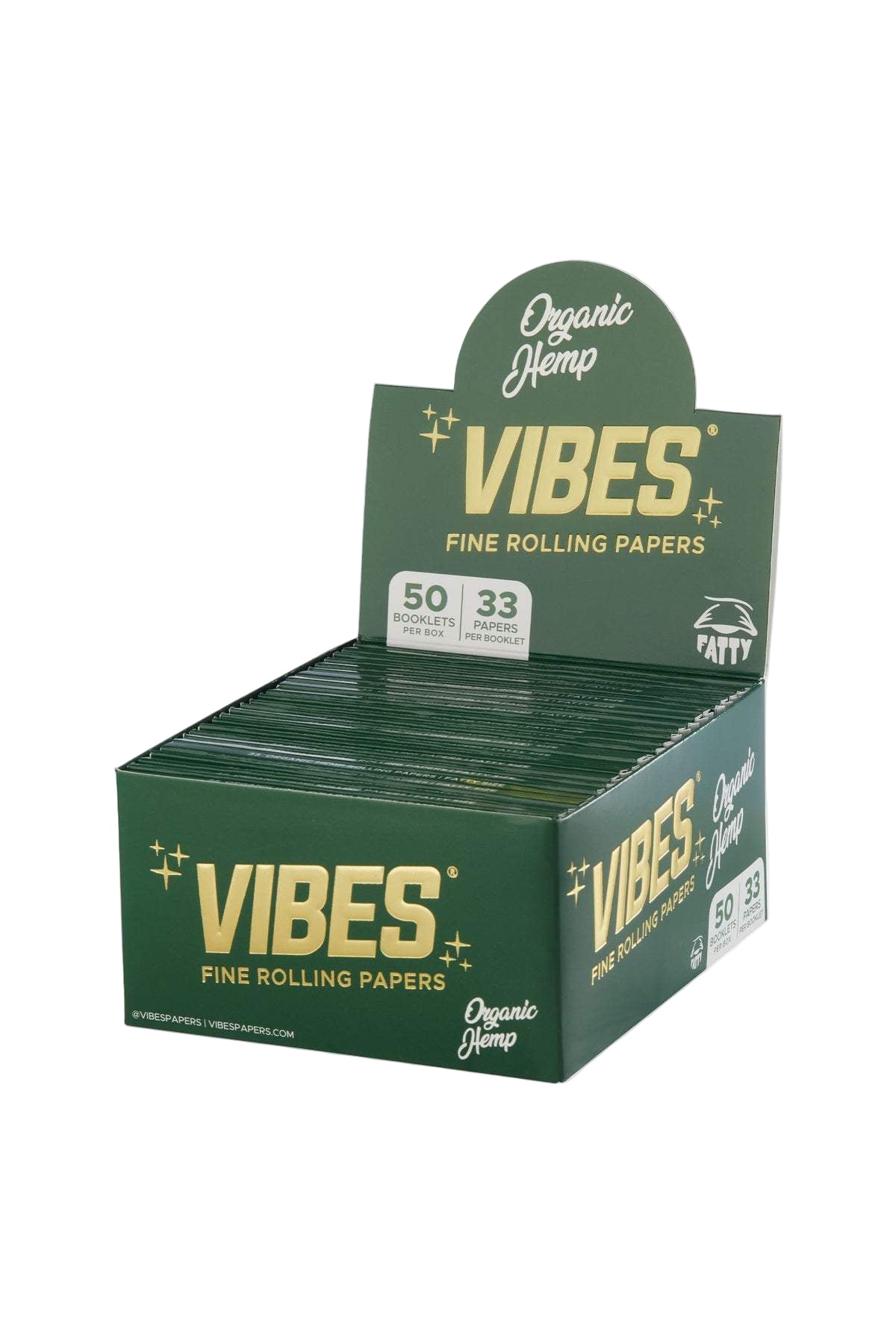 VIBES 1 1/4 ROLLING PAPERS 50 PER BOOKLET ORGANIC HEMP 810055132225