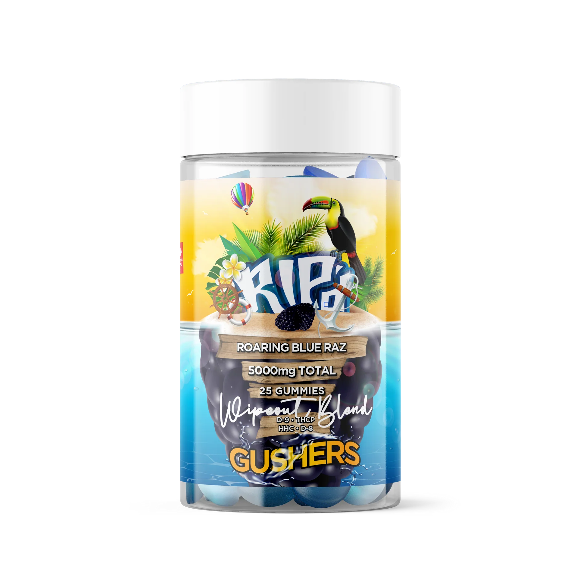 RIP'D GUSHERS GUMMIES WIPEOUT BLEND (DELTA-9 + THC-A + HHC + DELTA-8) 200MG/GUMMY 10CT/PACK