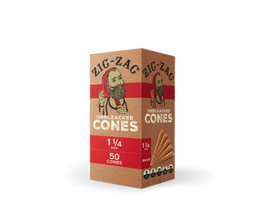 ZIG-ZAG UNBLEACHED CONES 1 1/4 MINI 50CT/DISPLAY