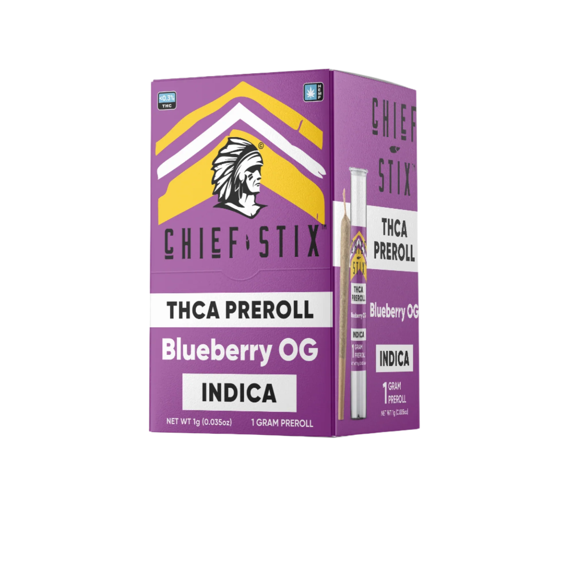 CHIEF STIX 1G THCA PRE-ROLLS (50CT DISPLAY)