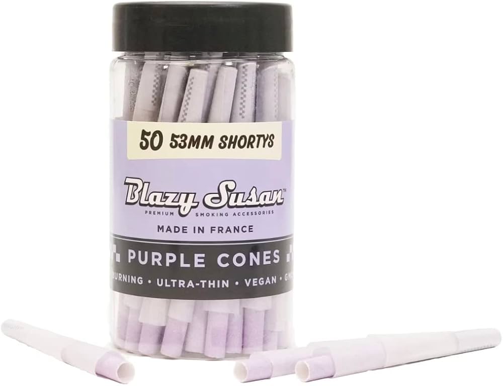 BLAZY SUSAN ULTRA THIN RICE CONES JAR SHORTYS 53MM 50CT CONES