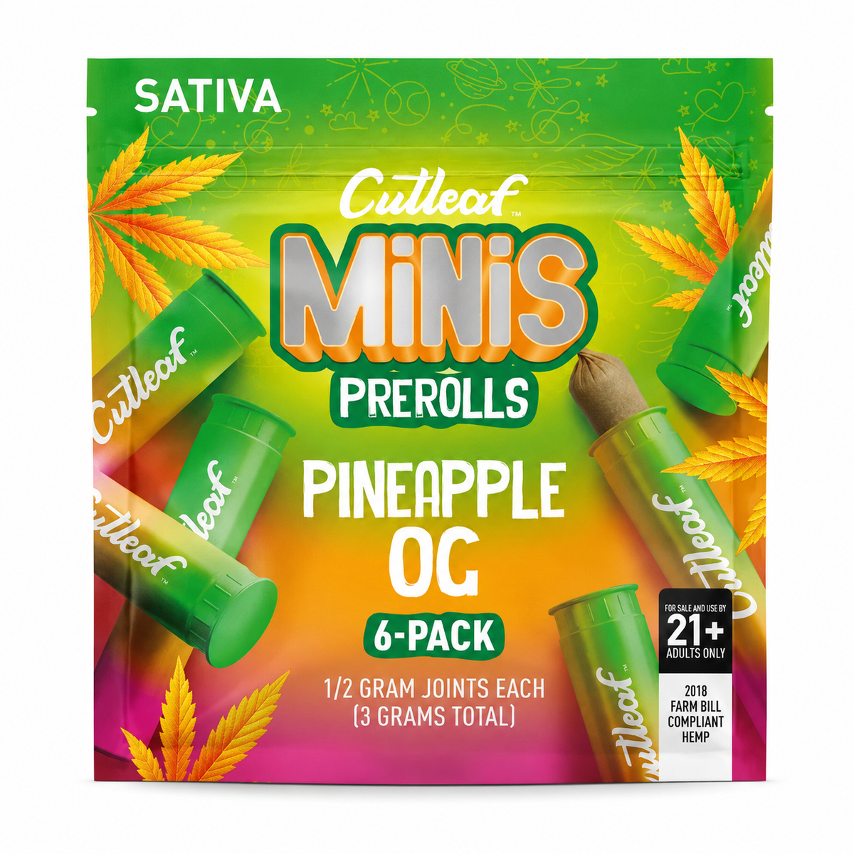 CUTLEAF MINIS PREROLLS 0.5G ECH (6CT PACK)