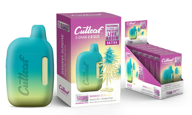 CUTLEAF 5ML THC-A LIVE ROSIN DISPOSABLE W/ TOP AIRFLOW