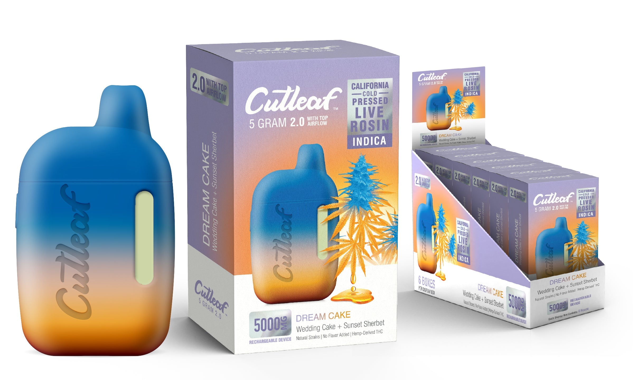 CUTLEAF 5ML THC-A LIVE ROSIN DISPOSABLE W/ TOP AIRFLOW