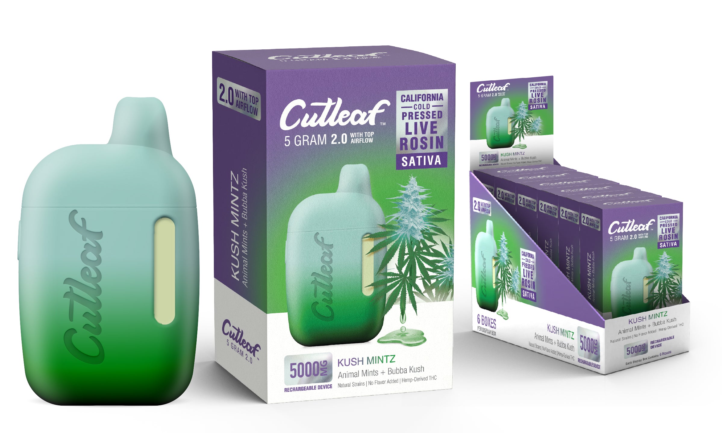CUTLEAF 5ML THC-A LIVE ROSIN DISPOSABLE W/ TOP AIRFLOW