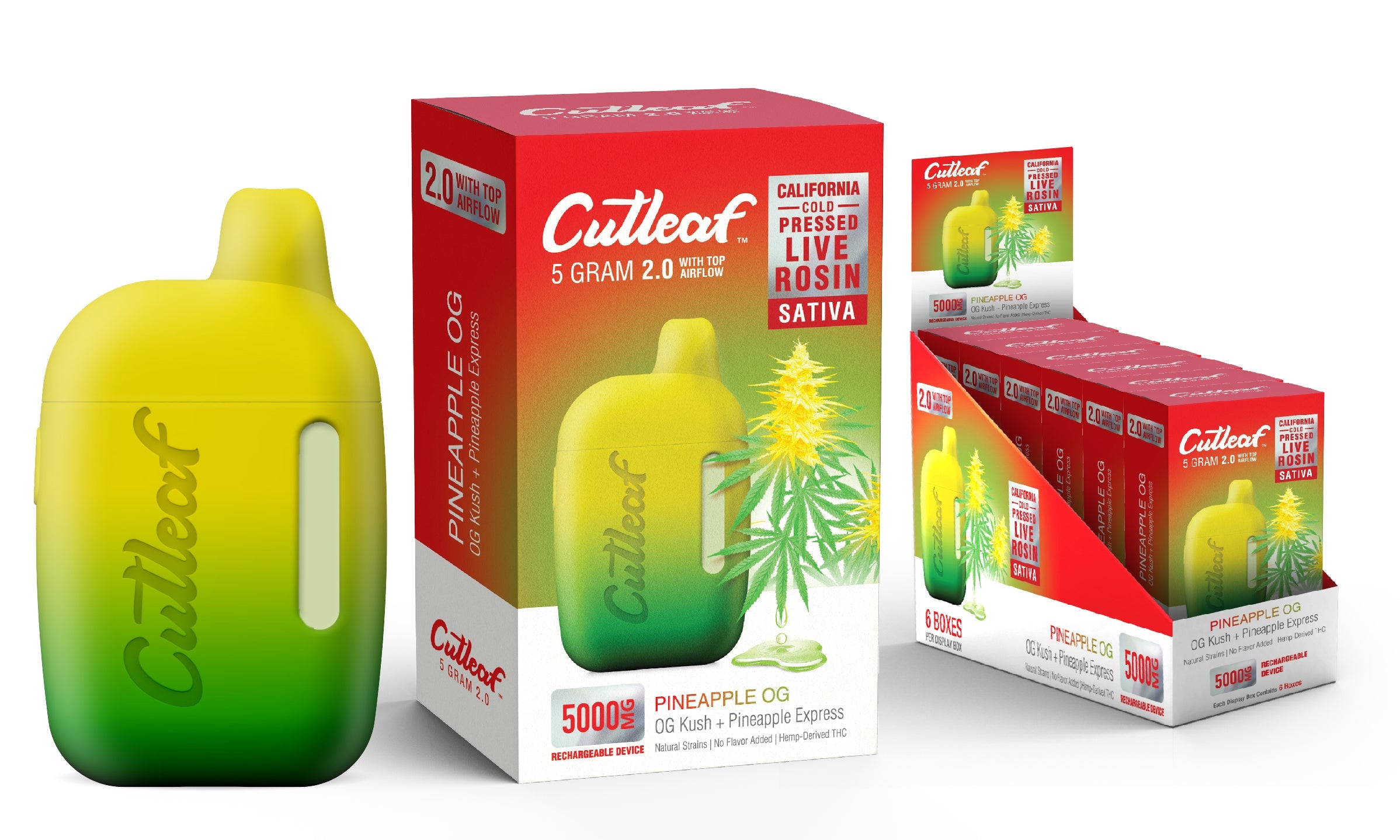 CUTLEAF 5ML THC-A LIVE ROSIN DISPOSABLE W/ TOP AIRFLOW