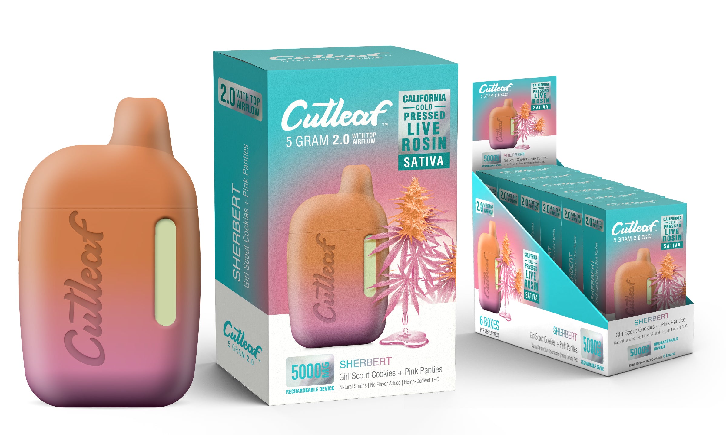 CUTLEAF 5ML THC-A LIVE ROSIN DISPOSABLE W/ TOP AIRFLOW