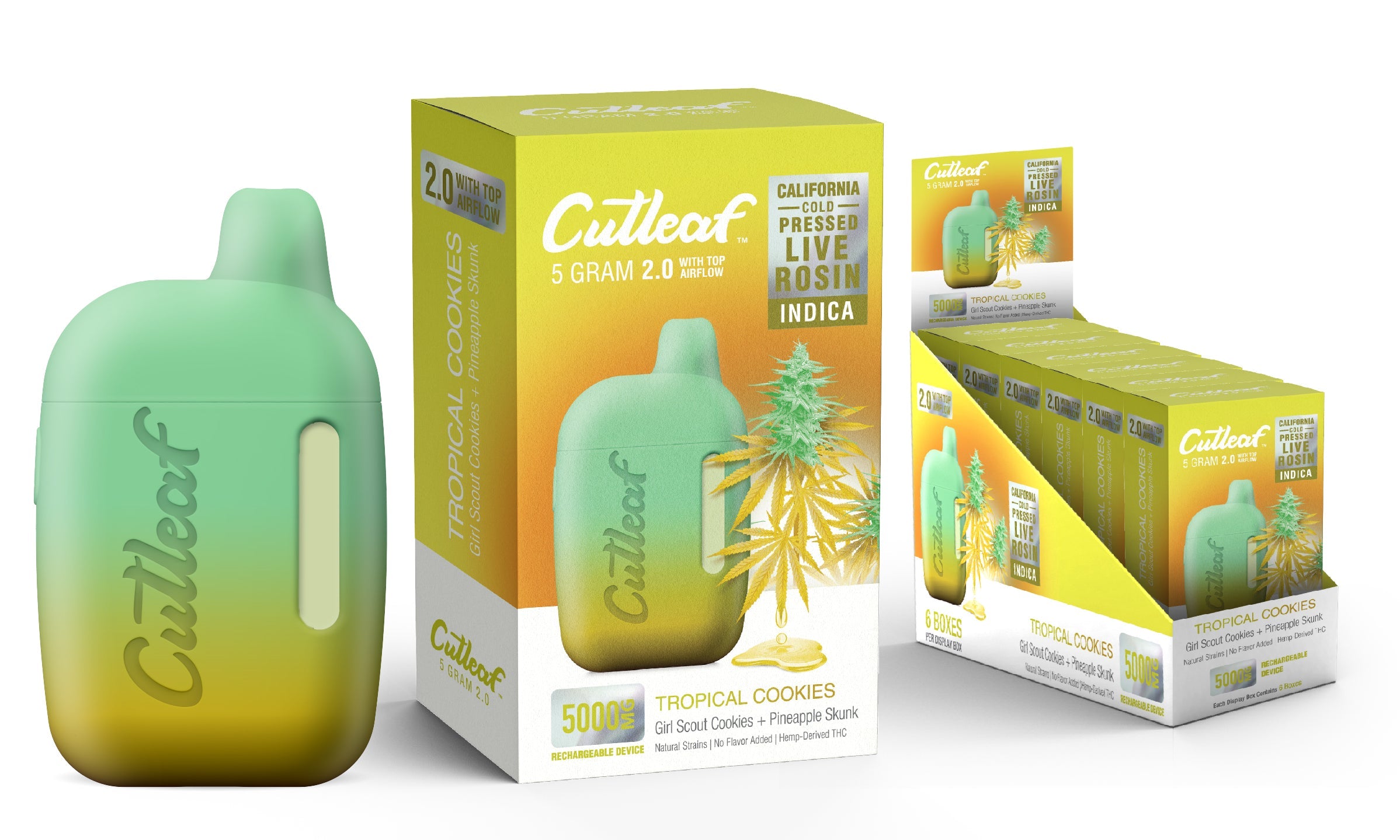 CUTLEAF 5ML THC-A LIVE ROSIN DISPOSABLE W/ TOP AIRFLOW