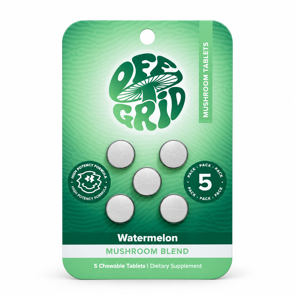 OFF GRID PROPRIETARY MUSHROOM BLEND TABLETS (5CT PACK)