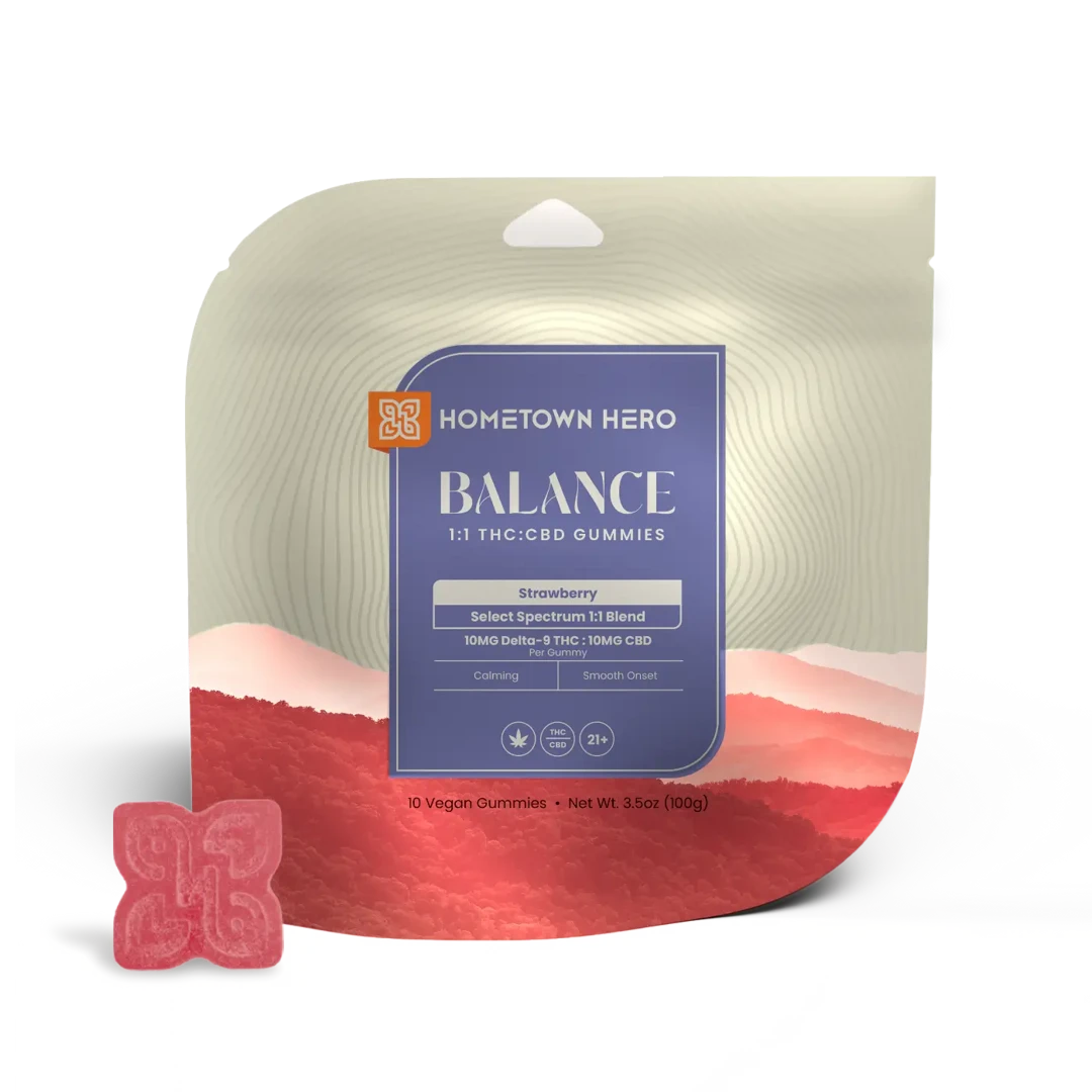 HOMETOWN HERO 20MG D9 BALANCE SELECT GUMMIES (10CT/PACK)
