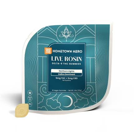 HOMETOWN HERO 5MG D9 LIVE ROSIN GUMMIES (10CT/PACK)