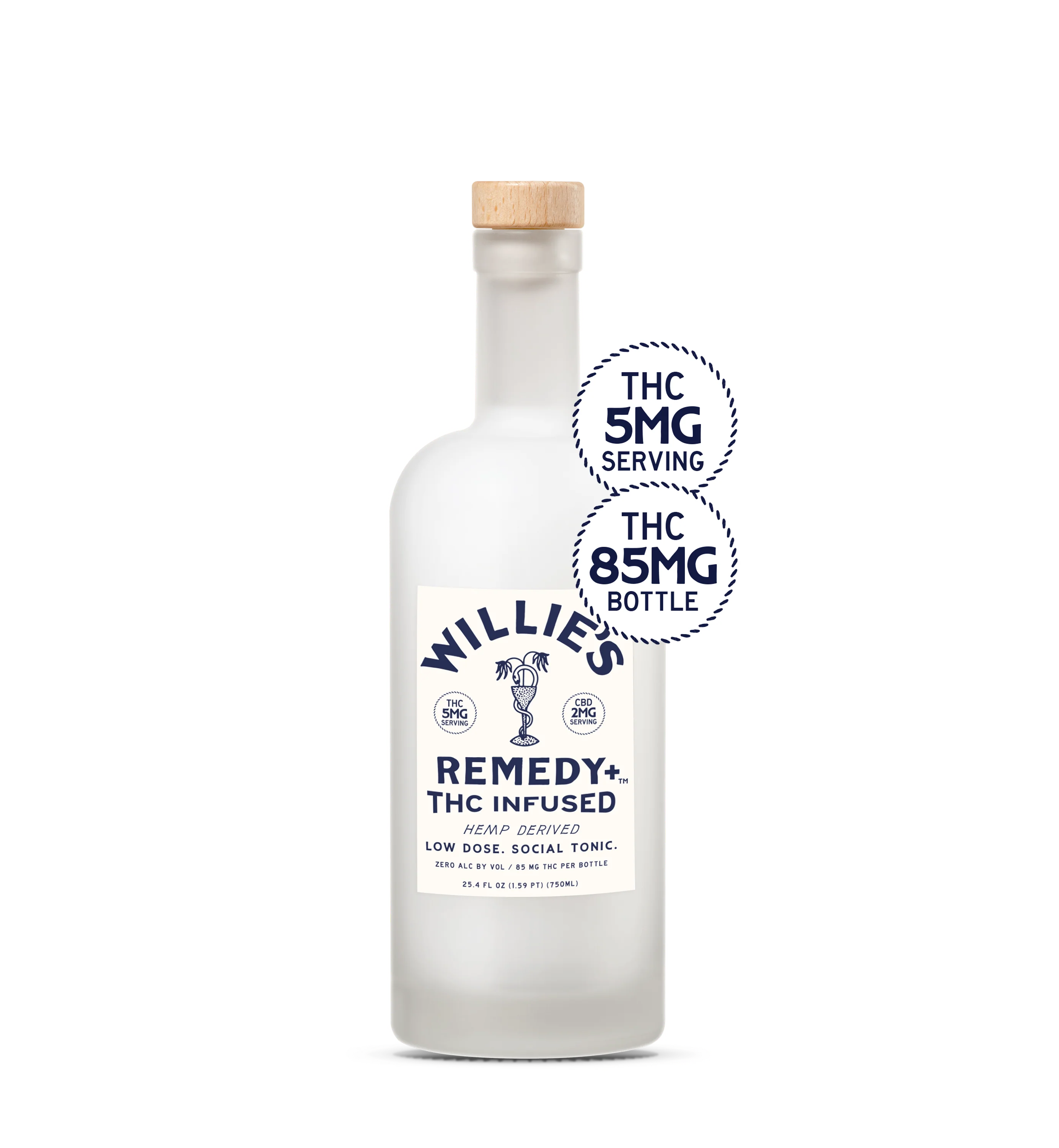 WILLIE'S REMEDY THC INFUSED 85MG SOCIAL TONIC 750ML BOTTLE