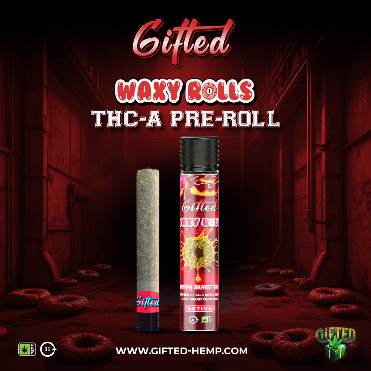 GIFTED 2G THC-A HEXA FLAVOR HASH HOLES (24CT/BOX) | ASSORTED FLAVORS