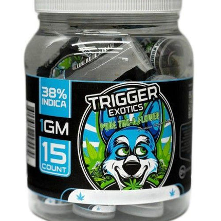 TRIGGER EXOTICS PURE THC-A FLOWER 1 GRAM JAR (15 JAR DISPLAY)