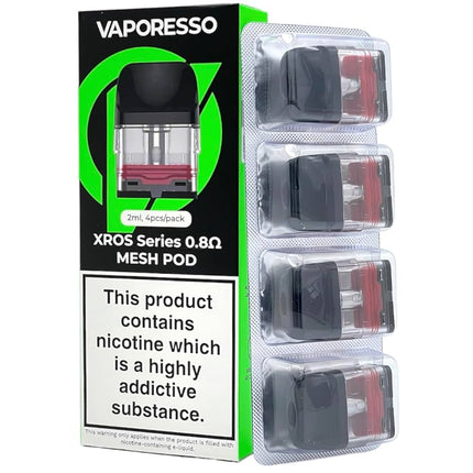VAPORESSO XROS SERIES PODS | 0.8 OHM TOP FILL (4PC PACK)