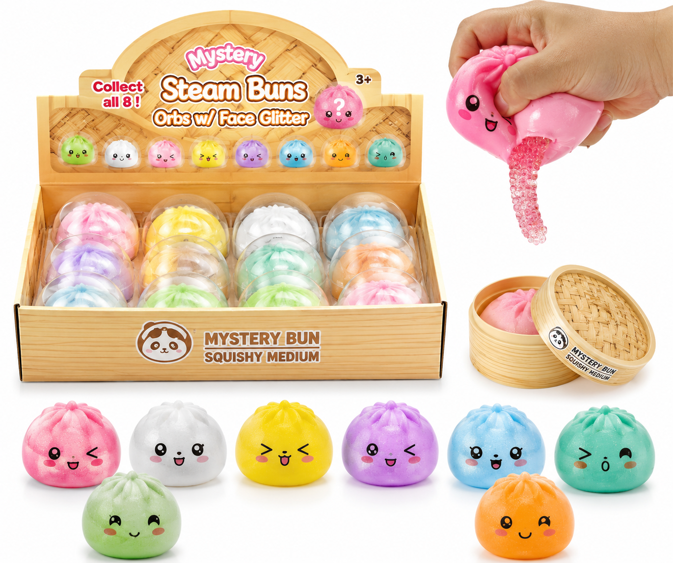 MYSTERY STEAM BUNS ORBS W/FACE GLITTER