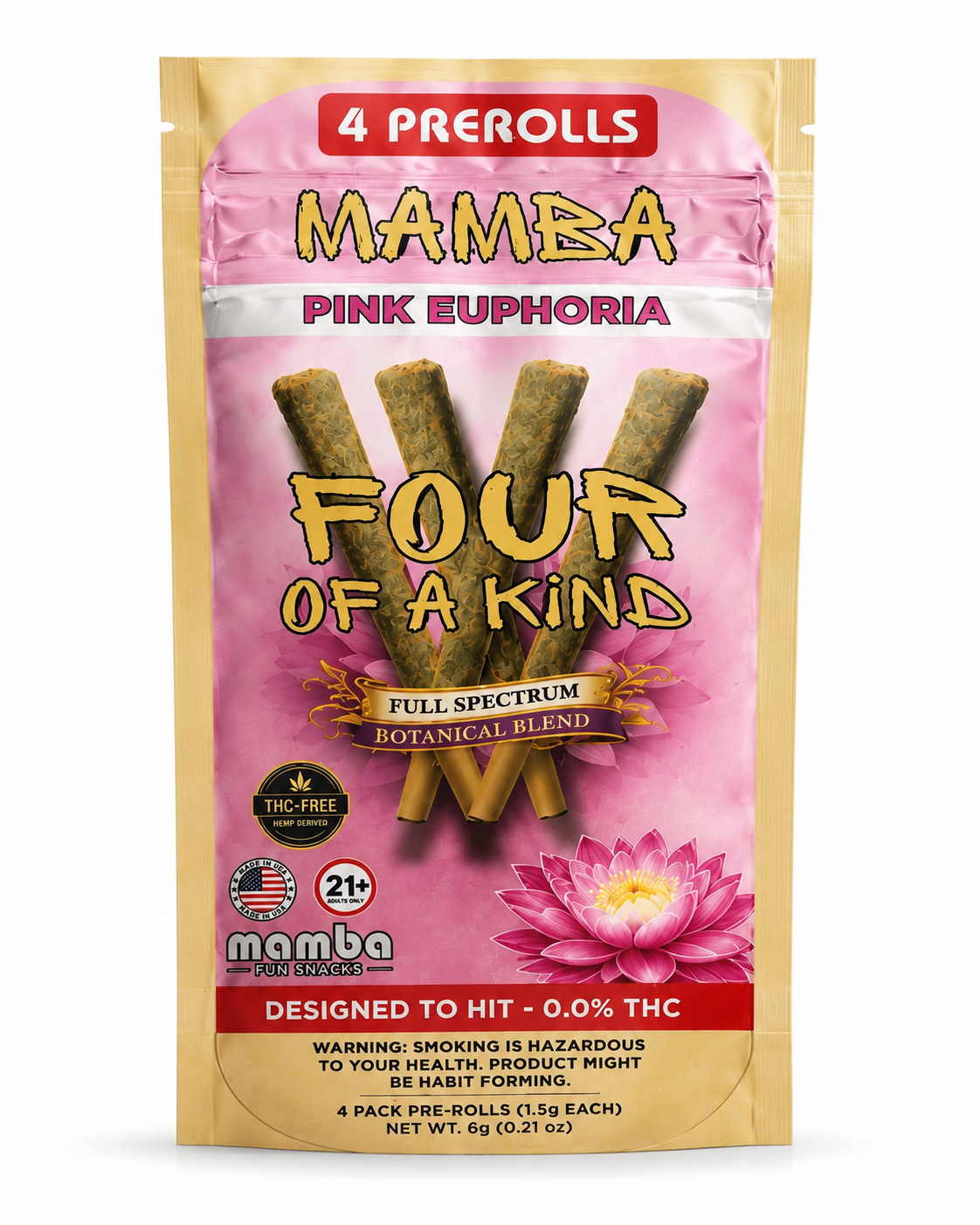MAMBA FOUR OF A KIND BOTANICAL FULL SPECTRUM 6G PRE ROLLS PACK (10CT BOX)