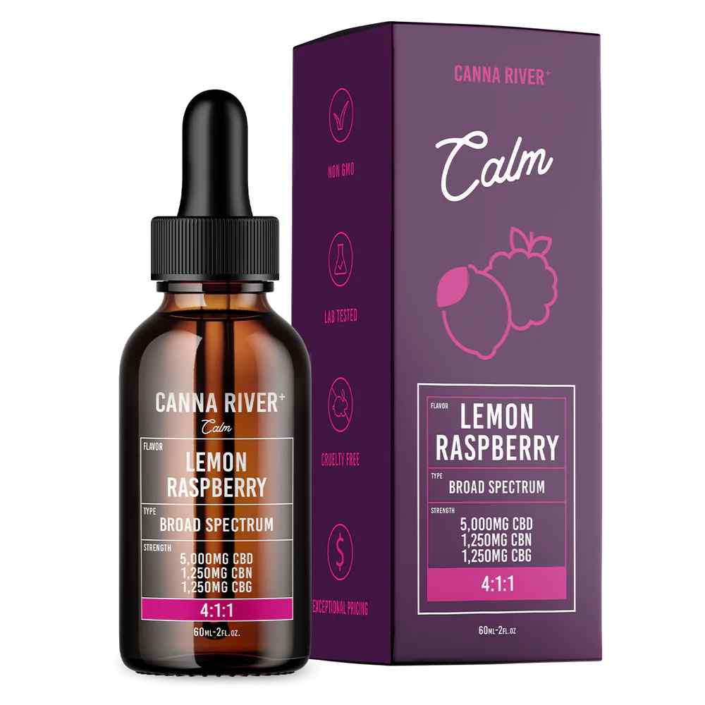 CANNA RIVER CBD CLASSIC TINCTURE BROAD SPECTRUM 12000MG BOTTLE | LEMON RASPBERRY