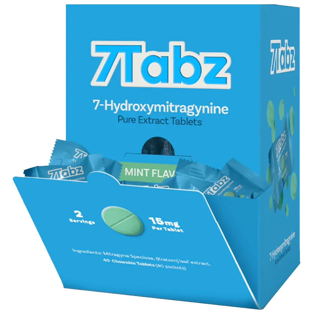 7TABZ 15MG 7-HYDROXYMITRAGYNINE PURE EXTRACT CHEWABLE TABLETS (40CT/BOX)
