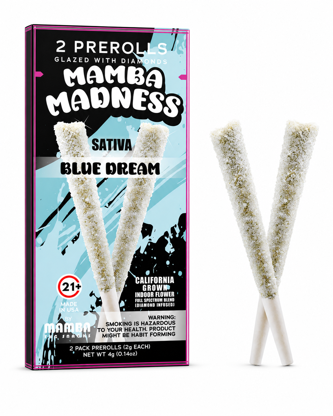 SAMBA MADNESS FULL SPECTRUM BLEND DIAMOND COATED 2 X 2 GRAM PRE ROLLS / PACK