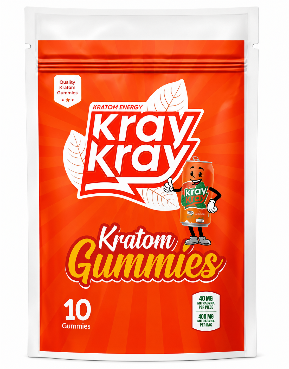 KRAY KRAY 40MG KRATOM GUMMIES (10CT BAG)