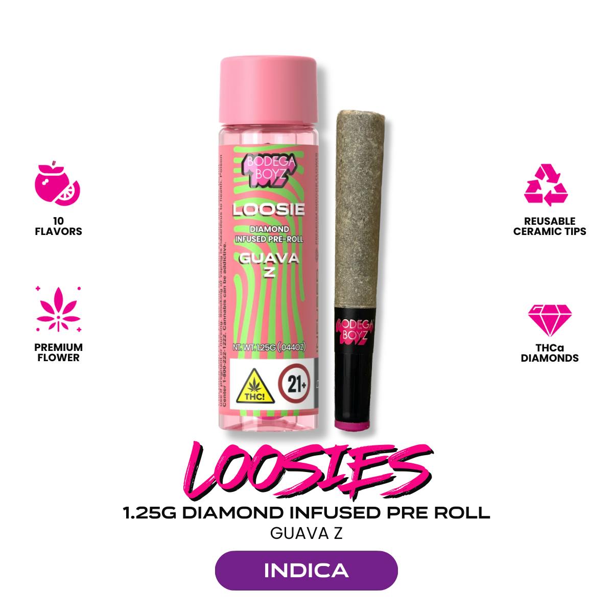 BODEGA BOYZ LOOSIES 1.25 GRAM THC-A DIAMOND INFUSED PRE ROLLS (10CT BOX)