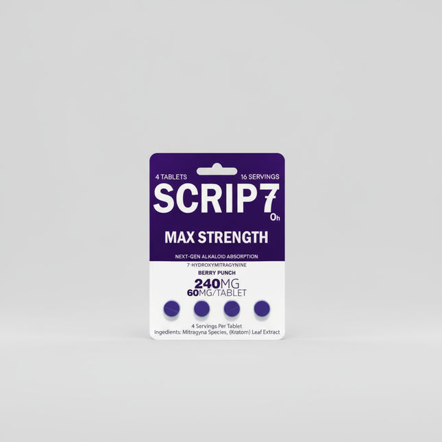 SCRIP7 MAX STRENGTH 7-HYDROXY 60MG TABLET (4CT PACK)