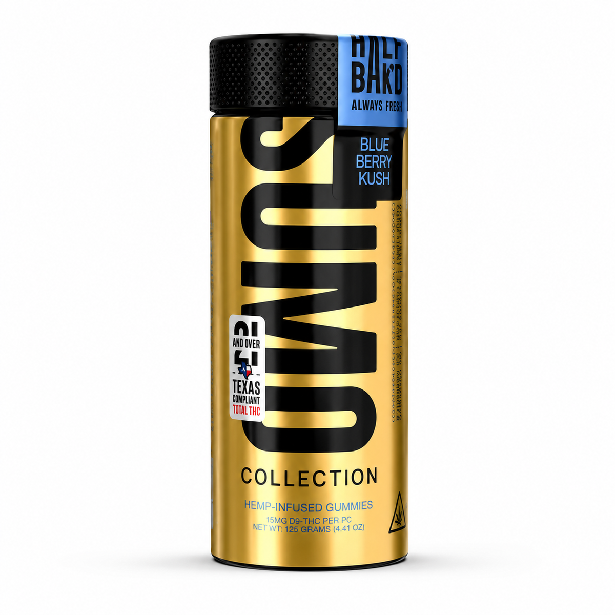 HALF BAK'D SUMO GOLD 15MG D9 GUMMIES (25CT JAR)