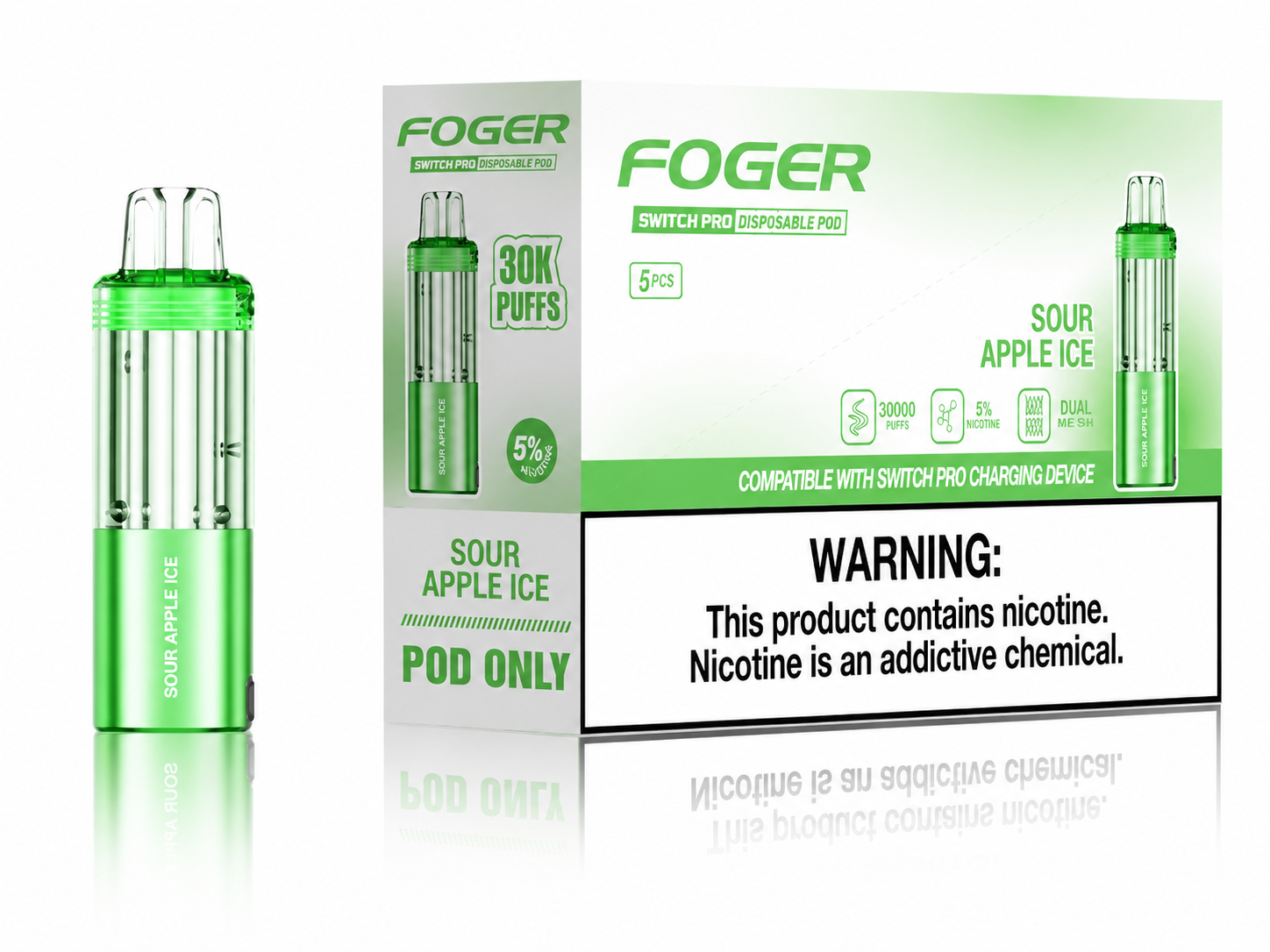 FOGR SWITCH PRO DISPOSABLE POD 30K PUFFS (5CT DISPLAY)