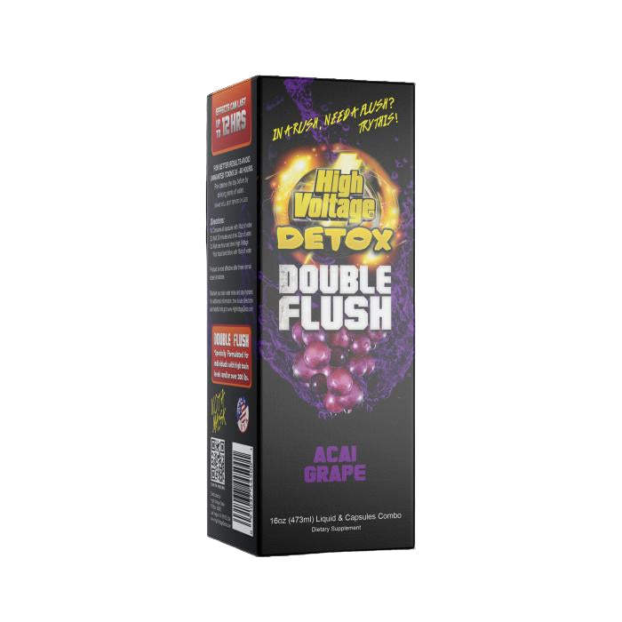 HIGH VOLTAGE DOUBLE FLUSH DETOX 16OZ W/6CT CAPS HIGH VOLTAGE DOUBLE FLUSH DETOX 16OZ W/6CT CAPS - ACAI GRAPE 091037445001
