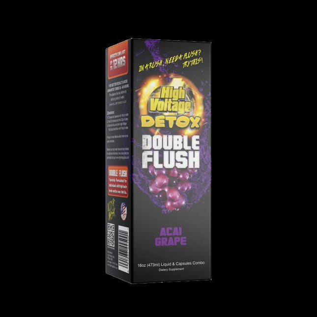 HIGH VOLTAGE DOUBLE FLUSH DETOX 16OZ W/6CT CAPS HIGH VOLTAGE DOUBLE FLUSH DETOX 16OZ W/6CT CAPS - ACAI GRAPE 091037445001