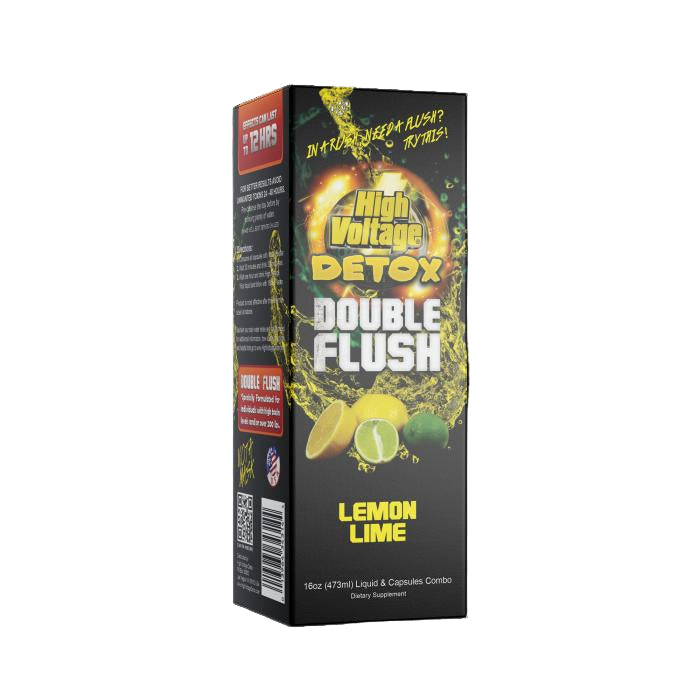 HIGH VOLTAGE DOUBLE FLUSH DETOX 16OZ W/6CT CAPS HIGH VOLTAGE DOUBLE FLUSH DETOX 16OZ W/6CT CAPS - LEMON LIME 013964343144