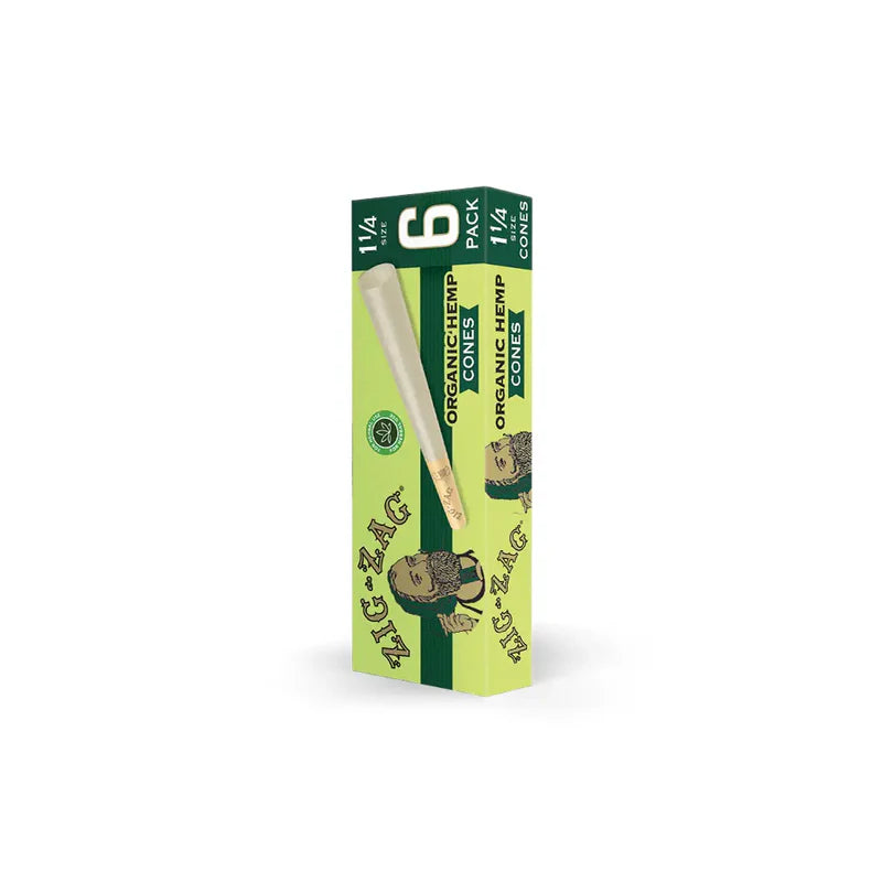 ZIG-ZAG ORGANIC HEMP 1 1/4 CONES (6CT/PK 24PK/BOX)