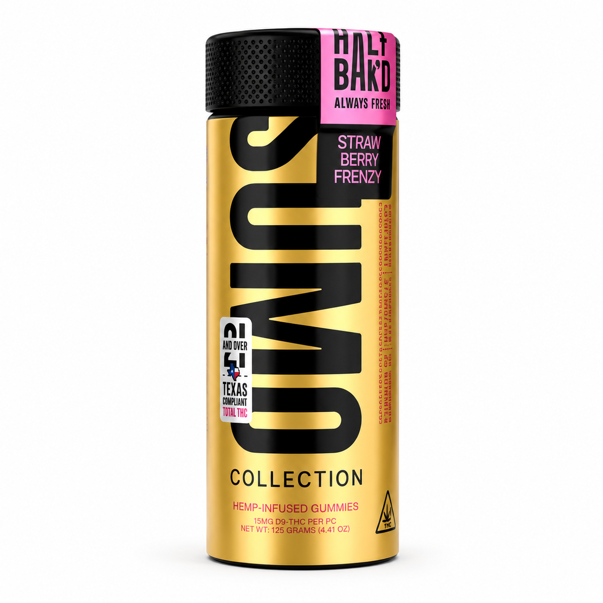 HALF BAK'D SUMO GOLD 15MG D9 GUMMIES (25CT JAR)