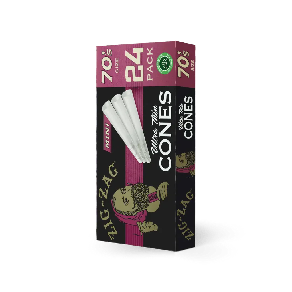 ZIG-ZAG 70'S ULTRA THIN CONES MINI 24PK/DISPLAY