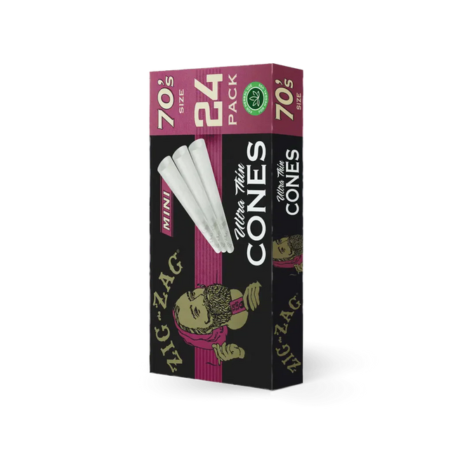 ZIG-ZAG 70'S ULTRA THIN CONES MINI 24PK/DISPLAY