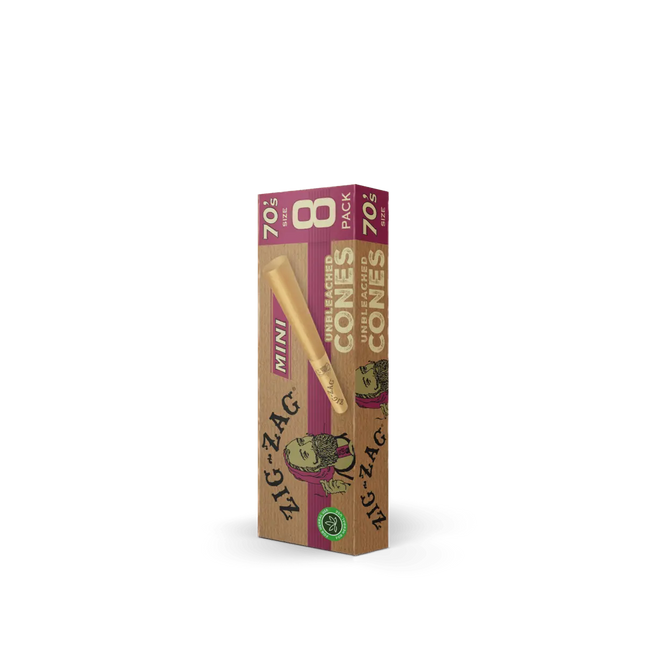 ZIG-ZAG 70'S UNBLEACHED CONES MINI 24PK/DISPLAY