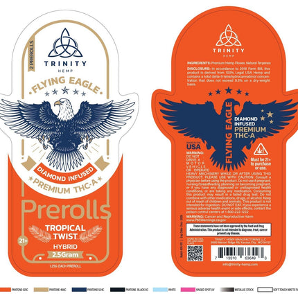 TRINITY HEMP FLYING EAGLE DIAMOND INFUSED THCA PRE ROLLS (2 X 1.5g EACH)
